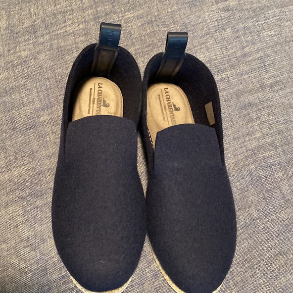 Serena & Lily French Felt Slippers Size 8.5-EU-40 Navy NWT-in box - Picture 3 of 11
